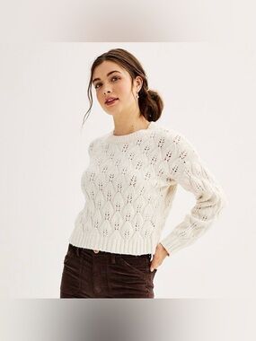 SO Magic Stone Pointelle Crew Sweater
